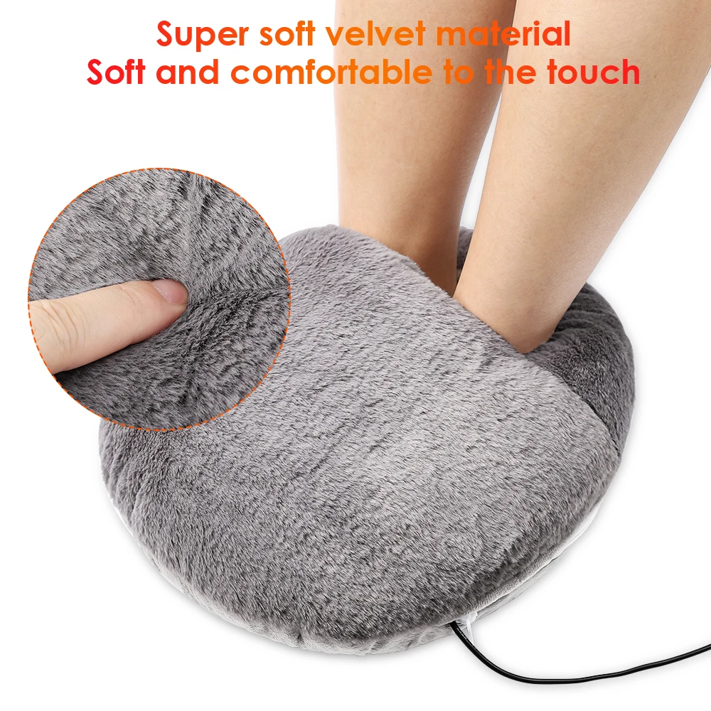 USB Foot Warmer Constant Temperature Heating Pad Soft Velvet Washable Winter Warm Foot Hand Warmer Heater for Home Office