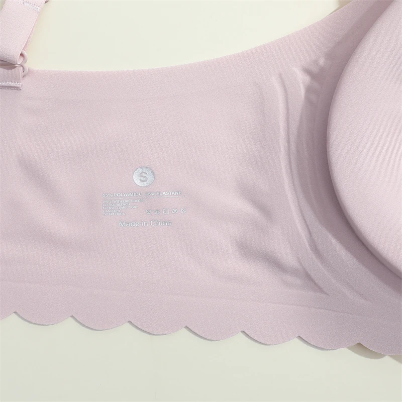 Damen-BH mit Wellenrand, kabellos, nahtlos, bequem, mit herausnehmbaren Polstern, verstellbaren Trägern, rückenfrei, atmungsaktiv, Bralette – Detail 21