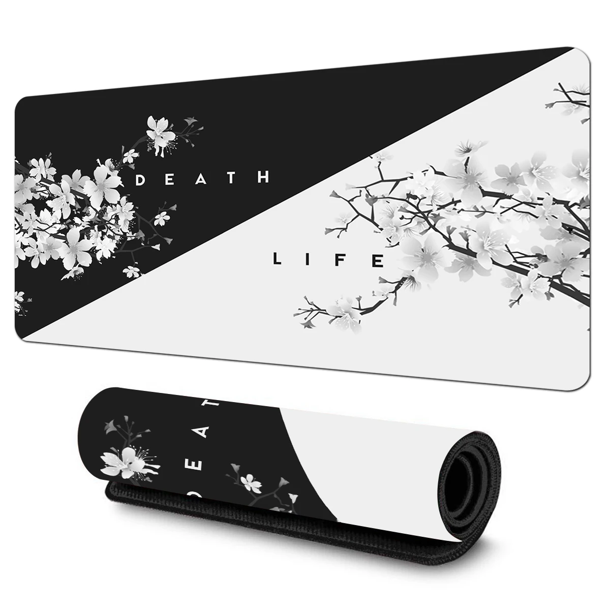1pc Japanese Life Death Gaming Mouse Pad Multi-size Washable Non-Slip Stitched Edge Computer Keyboard Desk Mat For Office Home