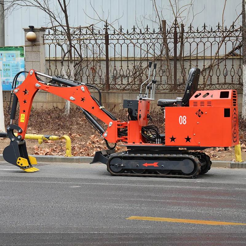 Miniexcavadora personalizada con motor diésel de 0,8 toneladas y 1 tonelada, máquina excavadora pequeña usada para jardín agrícola, entrega rápida