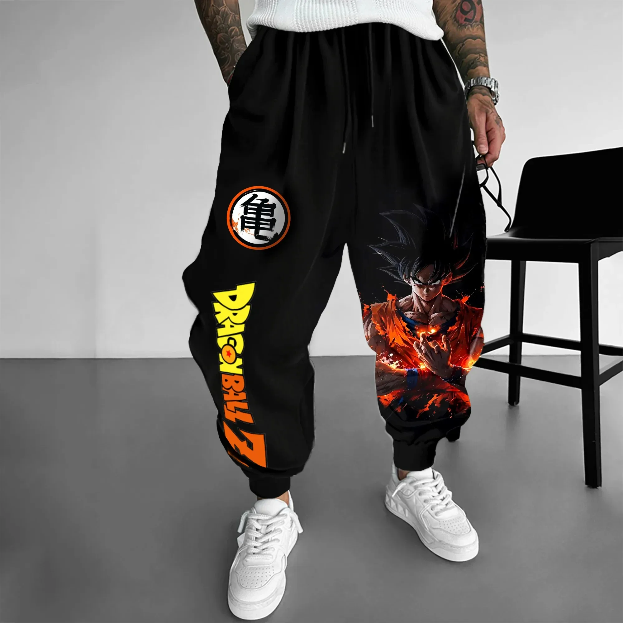 Dragon Ball GOKU анимационные брюки с периферийным принтом 2200, американские спортивные осенние мужские и женские хлопковые леггинсы