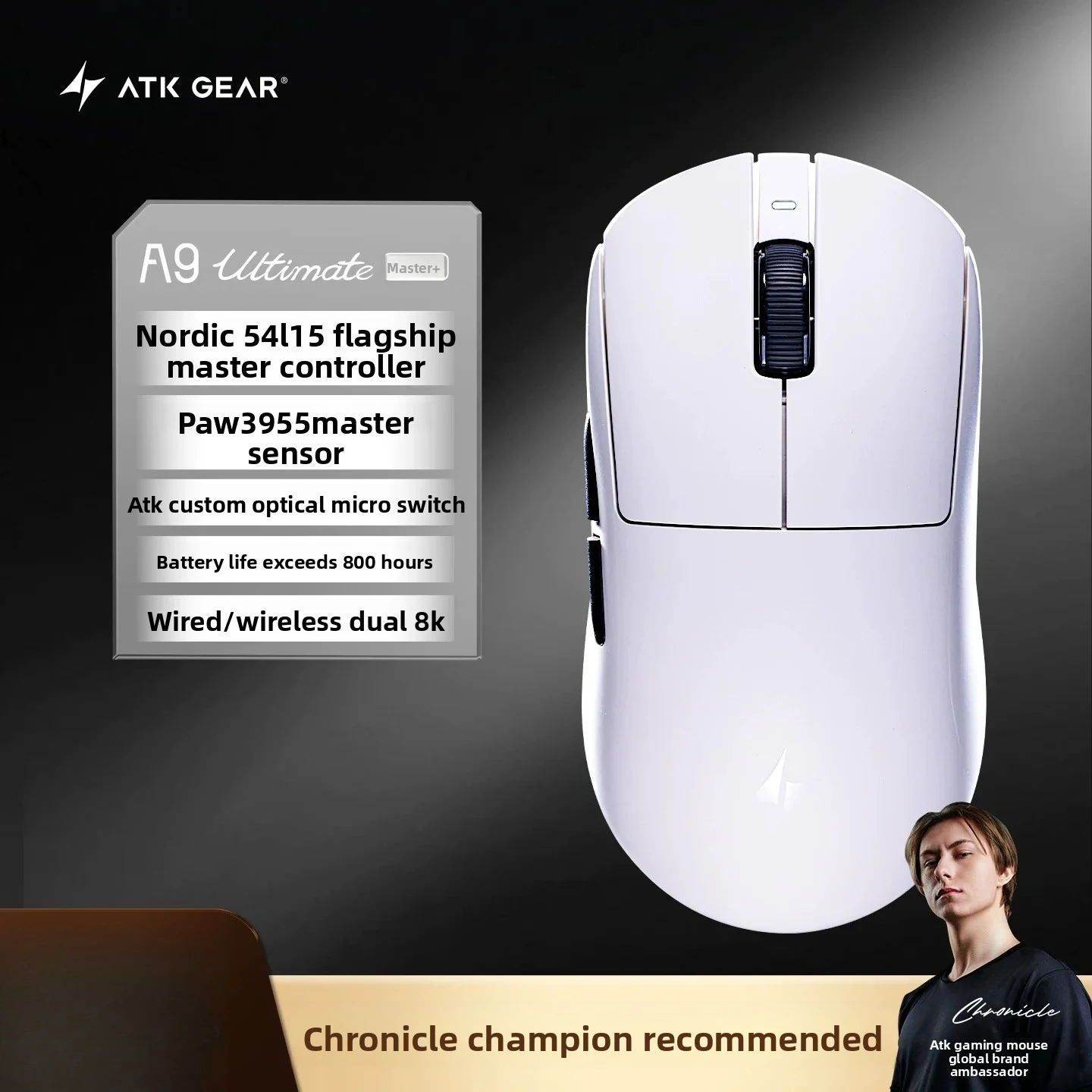 NEW ATK A9 MINI/AIR 2モード A9 Air Plus PAW3955 ゲーミングマウス