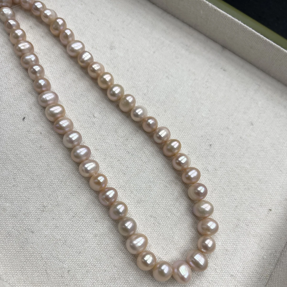 Natürliche Süßwasserperle, lila-rosa Perle, 8–9 mm, für die Schmuckherstellung, DIY-Ohrringe, Halskette, Armband, Zubehör – Detail 4