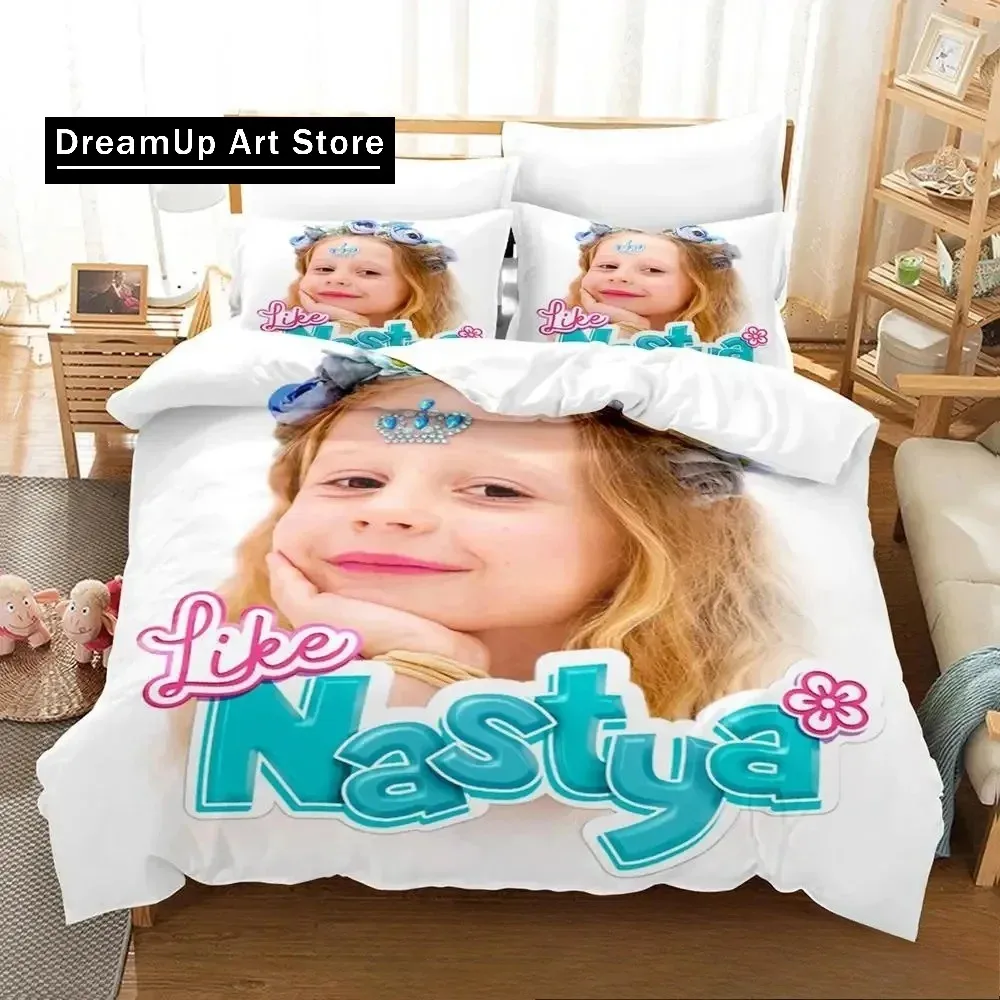 3D Print Fahion Cartoon Like Nastya Bedding Set Boys Girls Twin Queen King Size Duvet Cover Pillowcase Bed boys Adult Bedroom