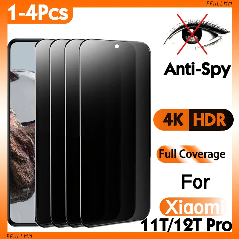

1-4 шт.! Закаленное защитное стекло для Xiaomi 12T 11T Pro 10i 11i, пленка для конфиденциальности, стекло с защитой от шпионов для Xiaomi 10T Lite 12T lite