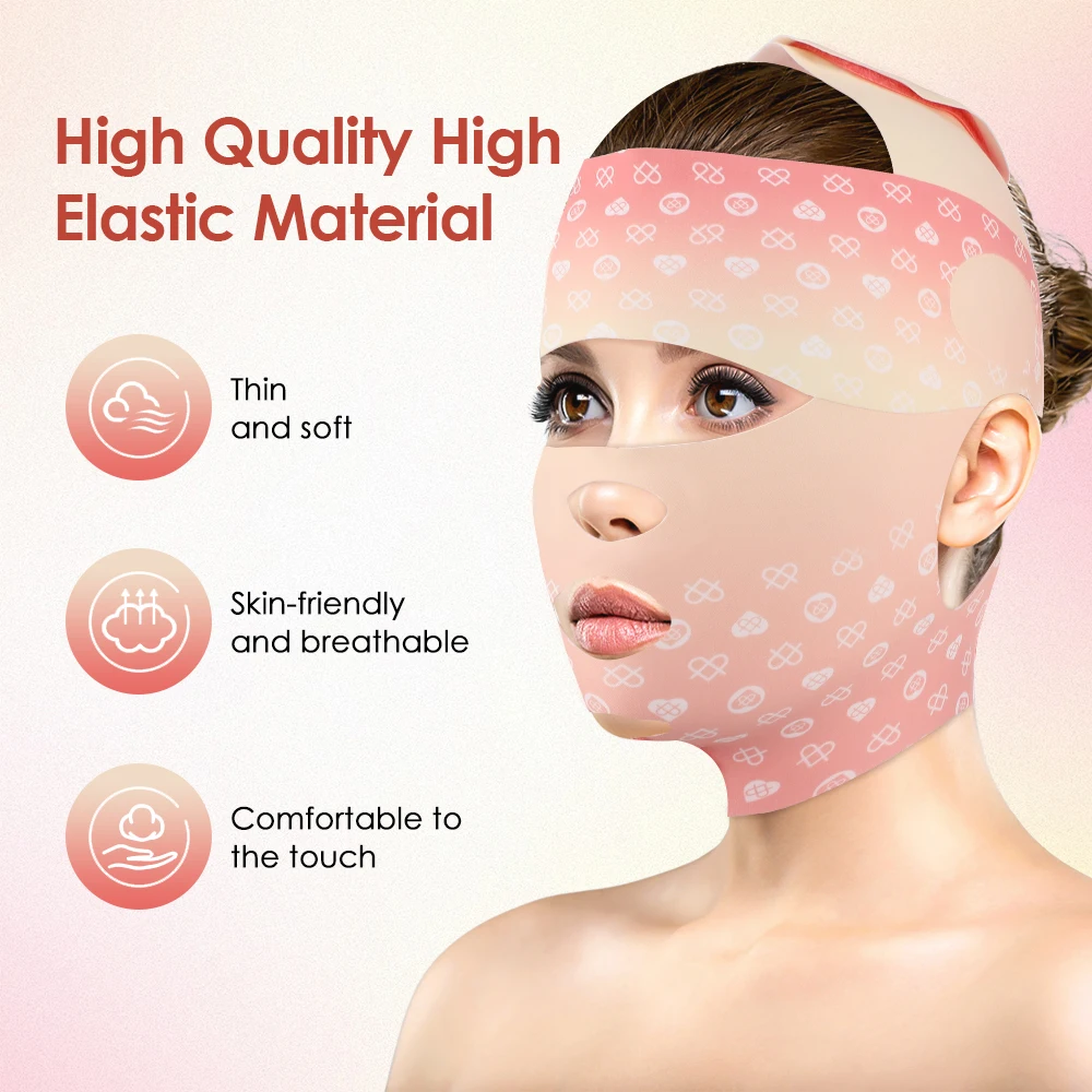 EMS Face Slimming Bandage V Line Face Shaper Women Chin Cheek Lift Up Belt Facial Massager Strap Face Skin Care Tools Beauty
