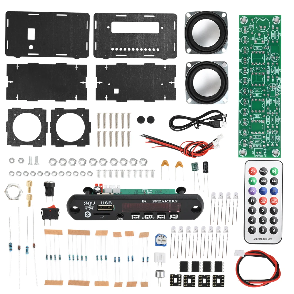 Bluetooth-совместимый комплект динамиков с FM-радио DIY пайка проект практика пайки DIY электронный комплект компонент 2*3 Вт динамик