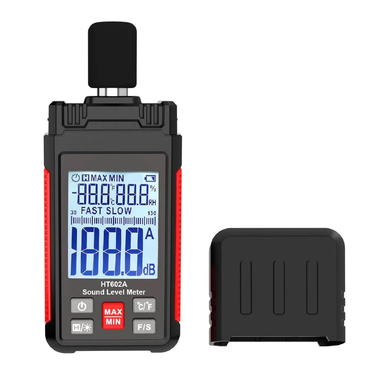 HT602A Sound Level Meter with LCD Screen Dual Measurement Modes and Environmental Testing Capabilities for Home and Outdoor Use