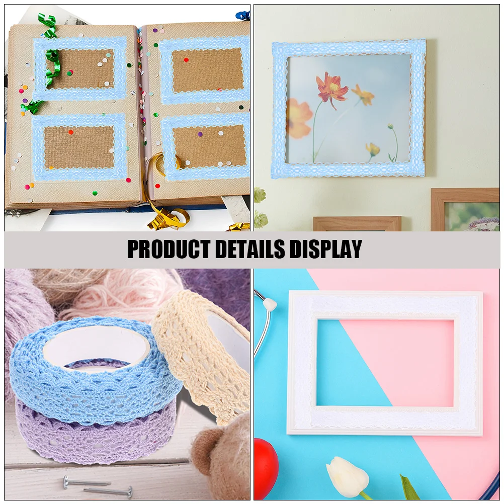 

3pcs 3 Rolls Lace Tape For Craft Diy Decorative Adhesive Tape Scrapbook Photo Frame Gift Packaging Handmade Projects