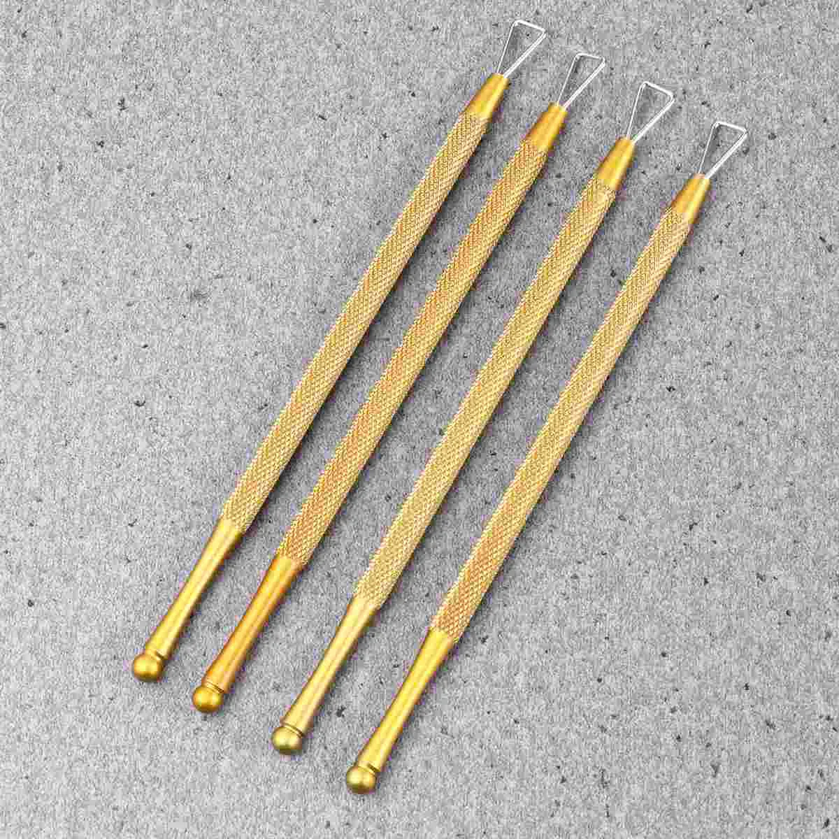 4 Pcs Dead Cuticle Remover Nail Scraper Triangular Design Peller Clippers DIY Pusher Stainless Steel