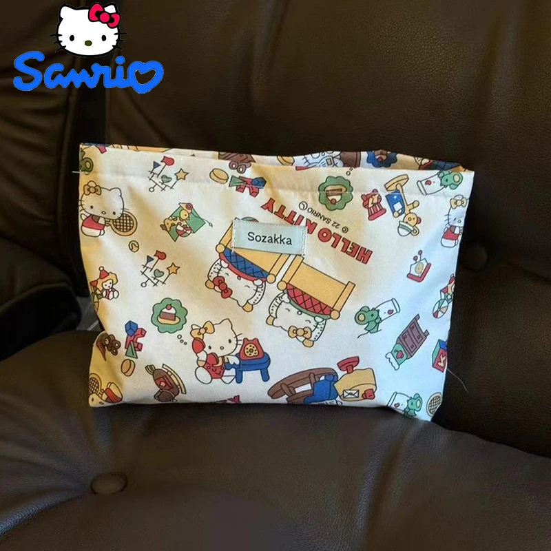 

Kawaii Sanrio, Hello Kitty мультяшный Печатный большой емкости для хранения косметики сумка для путешествий Портативная сумка для унитаза праздничный креативный подарок