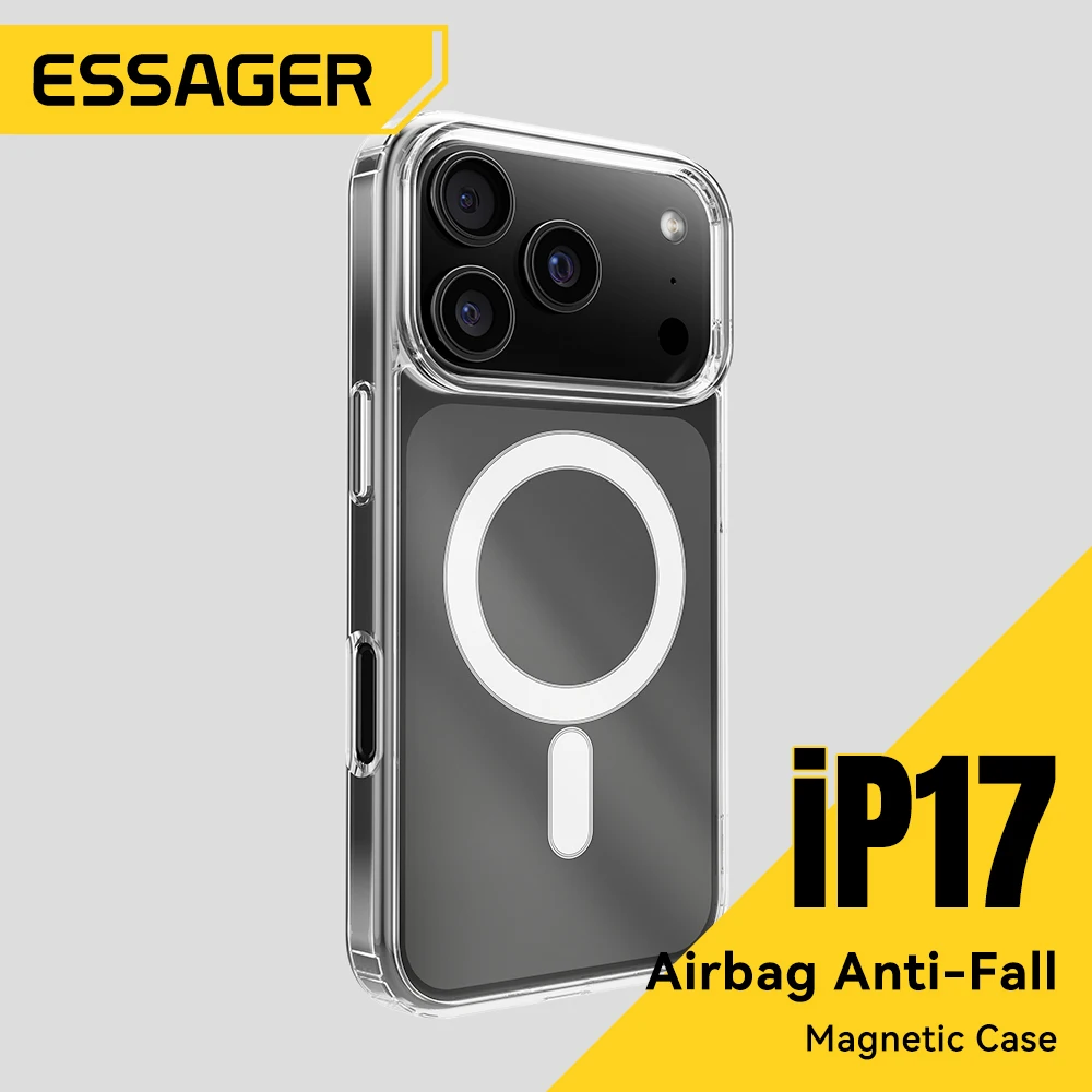 

Essager Magnetic Case for iPhone 17 Pro Max Case Support Wireless Charging Shockproof Cover for iPhone 17 Air Macsafe TPU Cases