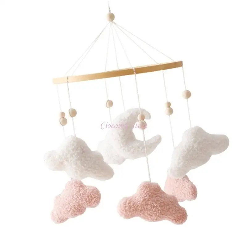 Y1UB Babywieghanger Pluche Maanspeeltje Auditieve Visuele Zintuiglijke Ontwikkeling