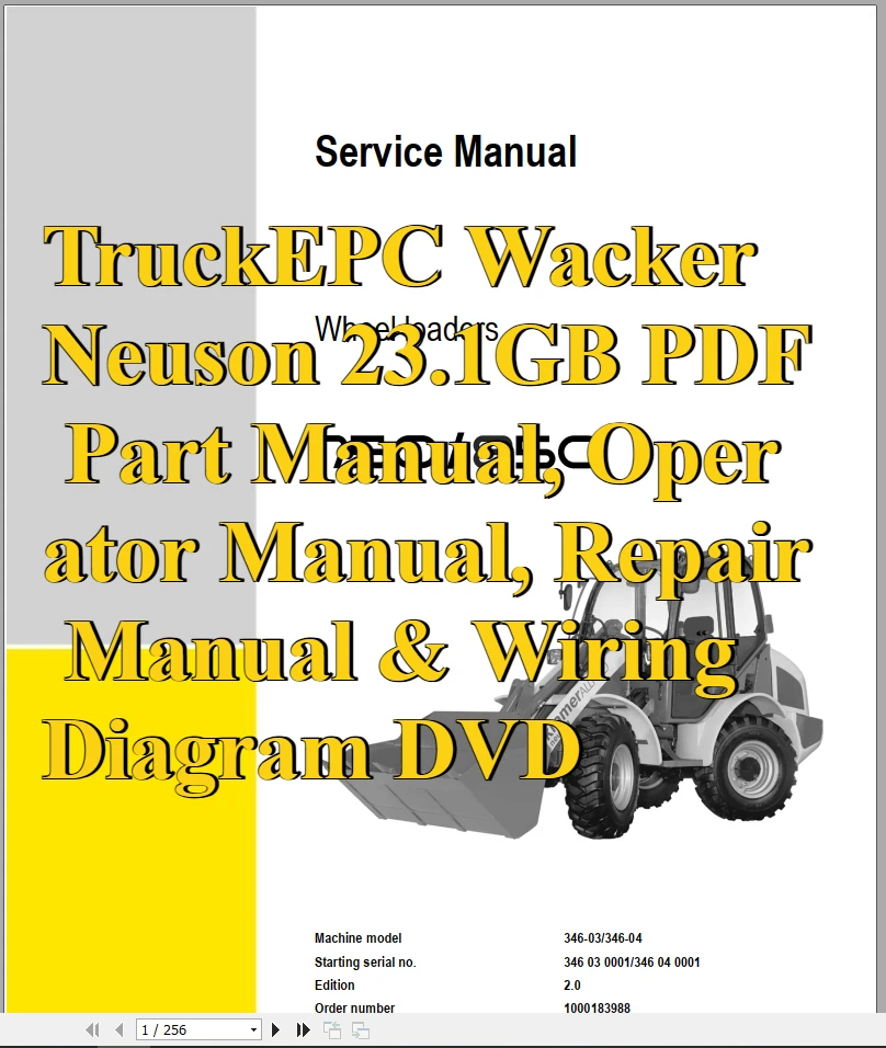 

TruckEPC Wacker Neuson 23,1 ГБ Руководство по детали в формате PDF, руководство оператора, руководство по ремонту и схема проводки DVD