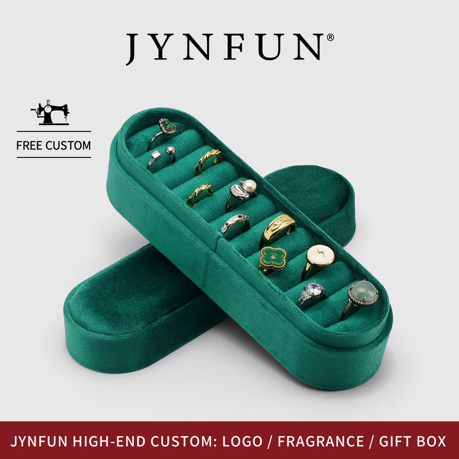 JYNFUN Ring Box Storage, a portable jewelry box for travel and business trips. Small-batch customization is available