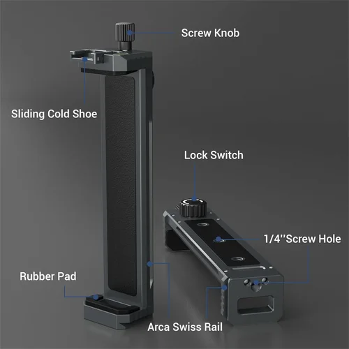 Imagen 2 del producto Soporte de montaje de trípode de aluminio para tableta Ipad, soporte de trípode con tornillo de 1/4 "", soporte de trípode Universal para iPad Mini, iPad Pro, iPad Air