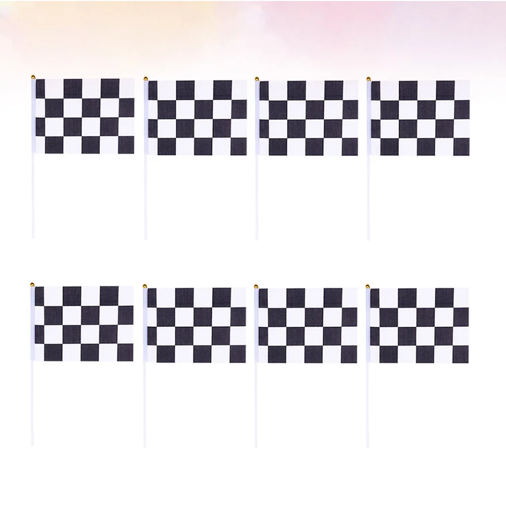 

24Pcs Racing Hand Waving Flag Black and White Grid Polyester Mini Flags for Party Driving Event Decorations Portable Lightweight