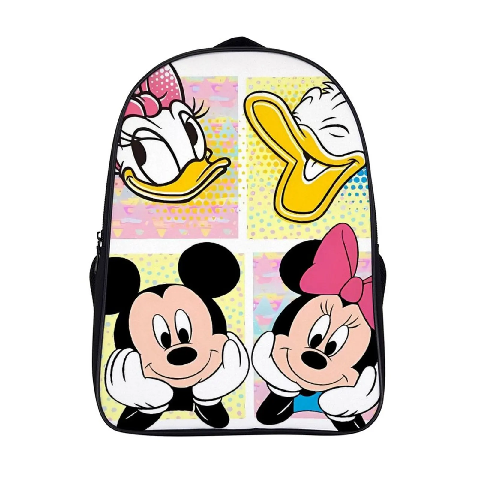 

Cartoon Disney Mickey Minnie Donald Daisy Fashion Student's Backpack School Bag 16 Inch 2 Compartment Backpack Student Schoolbag