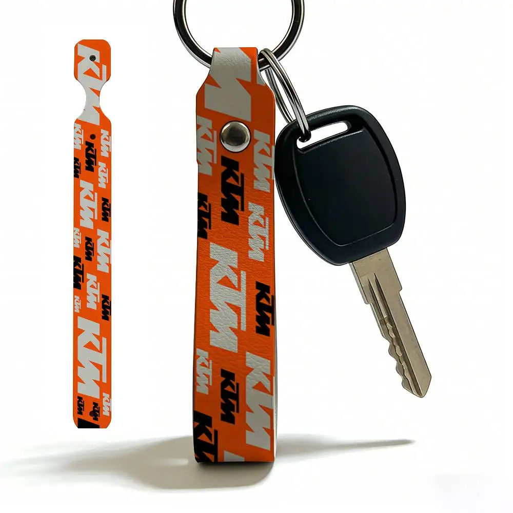 For KTM Soft PU Leather Motorcycle Keychain Lightweight Key Holder For Scooter Racing