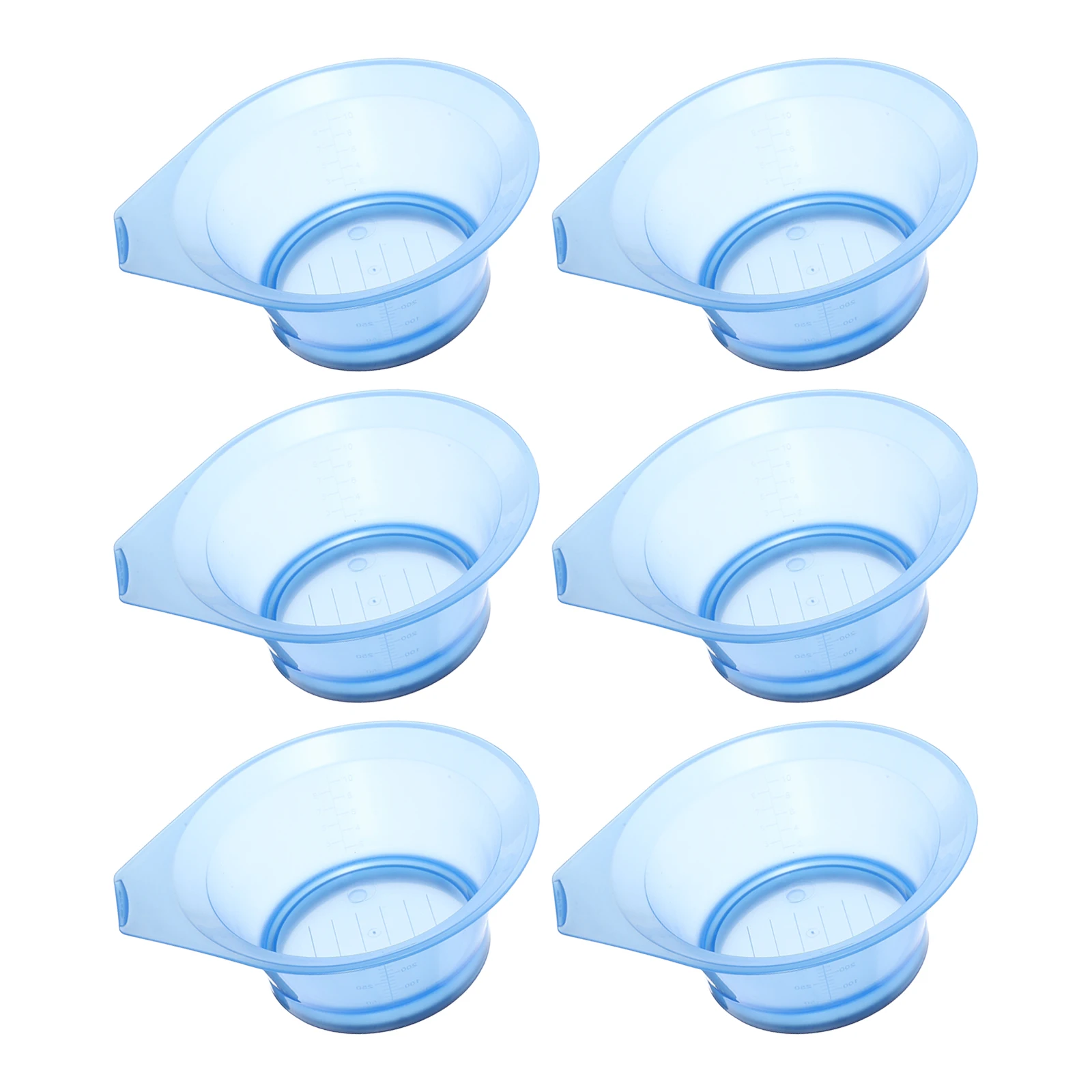 

6Pcs Hair Dye Bowl Set Clear Plastic Mixing Bowls for DIY Hair Color At Home Salon Use Easy to Clean Styling Accessory