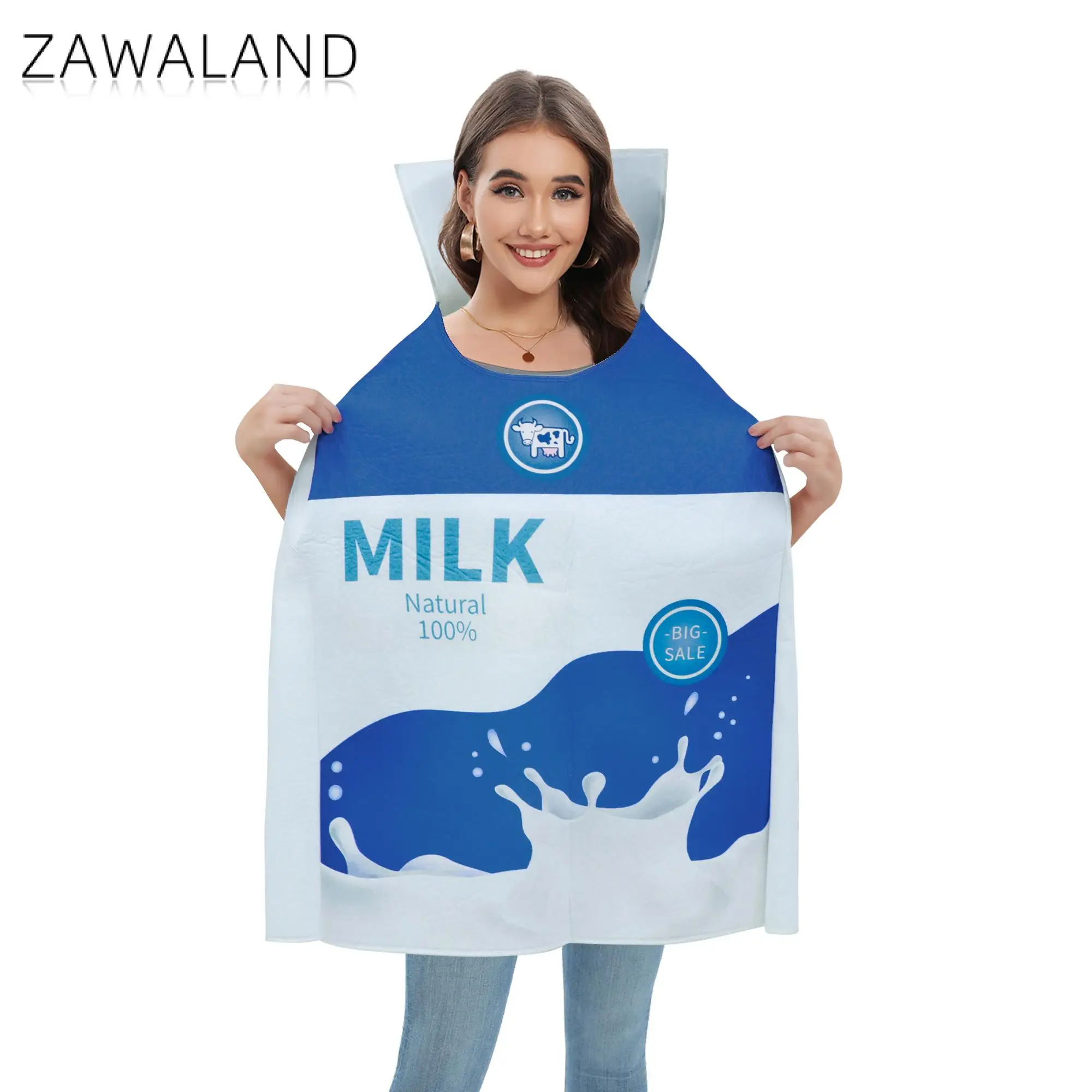 Disfraz de caja de cartón de leche para niños, disfraz de Halloween con comida divertida, traje a juego familiar de leche para adultos, traje de esponja para actuación de fiesta de Navidad