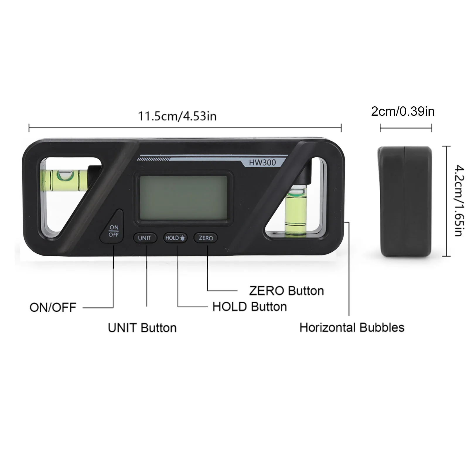 Digital Inclinometer Digital Inclinometer Plastic ABS Magnetic Base Level Angle Measuring Gauge for Timber Processing Car Repair
