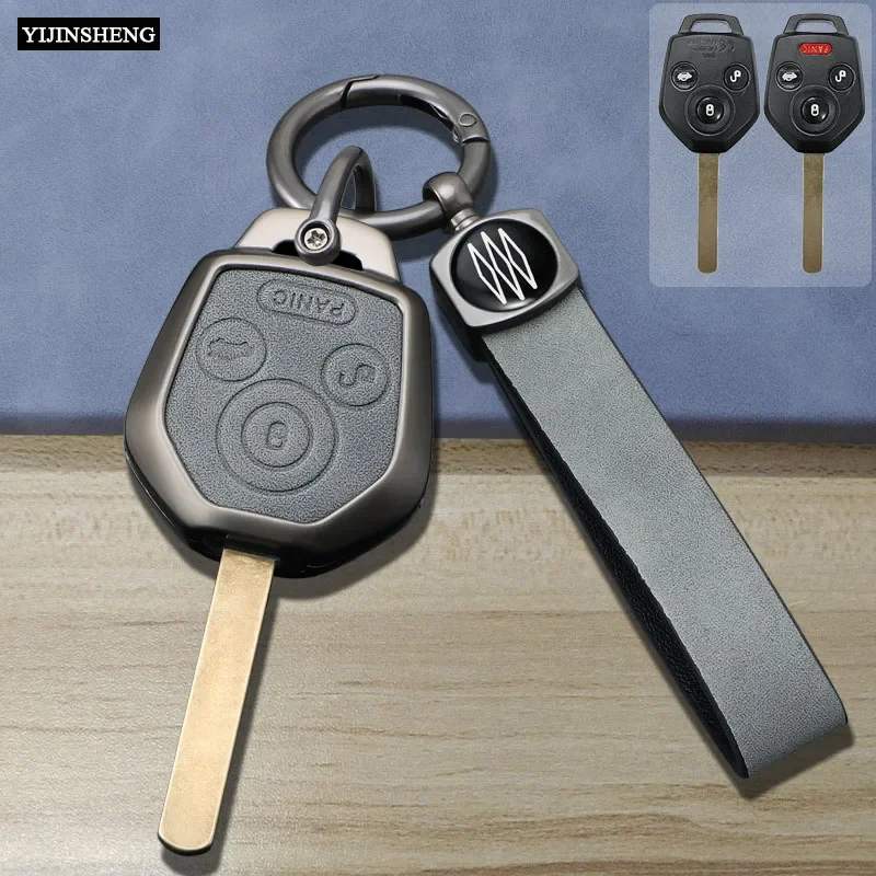 

Zinc Alloy + Leather Car Key Case Cover Skin Holder For Subaru Legacy Forester Outback Impreza Liberty B9 Tribeca Baja Remote