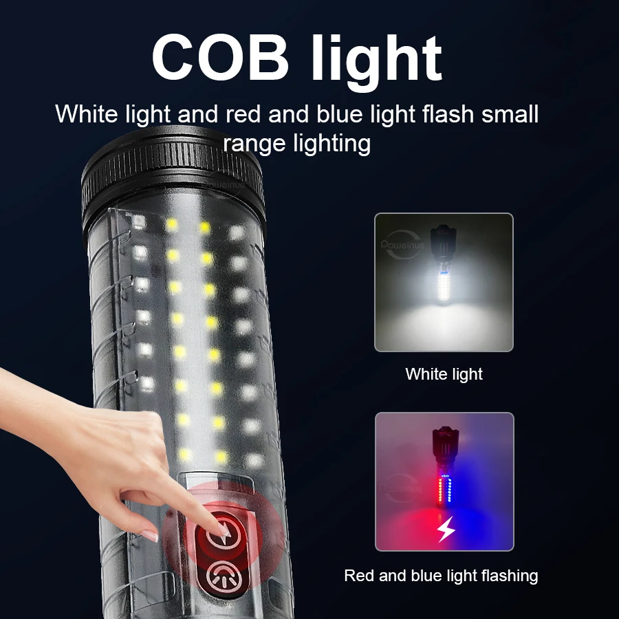 Torcia LED Ad Alta Potenza Da 1000W Potente Torcia LED Ricaricabile Torcia Tattica Super Luminosa A Lungo Raggio 3000M Lanterna