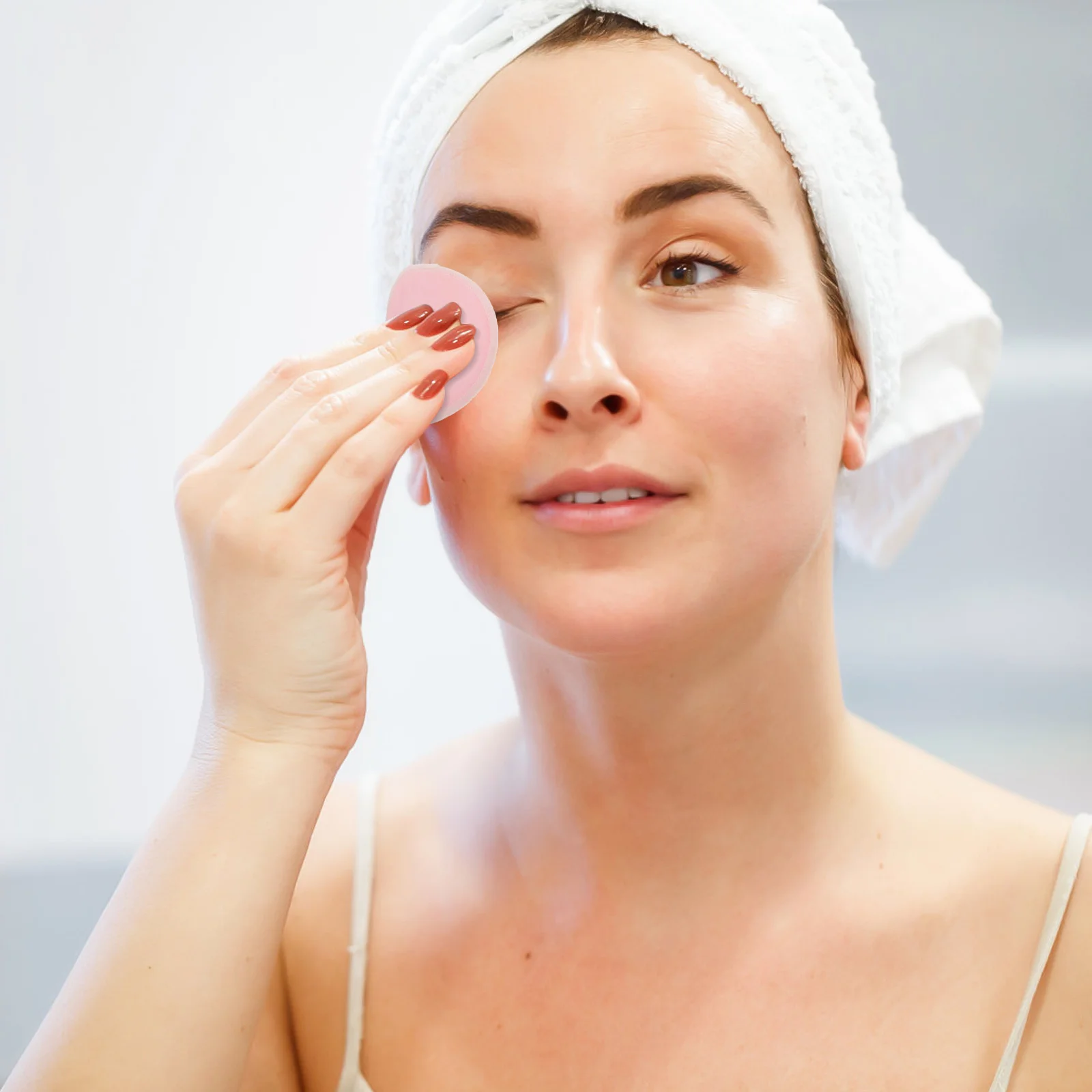 5 peças almofada de maquiagem de descarga dupla face impressa reutilizável almofadas de limpeza facial macias e seguras para a maioria dos tipos de pele