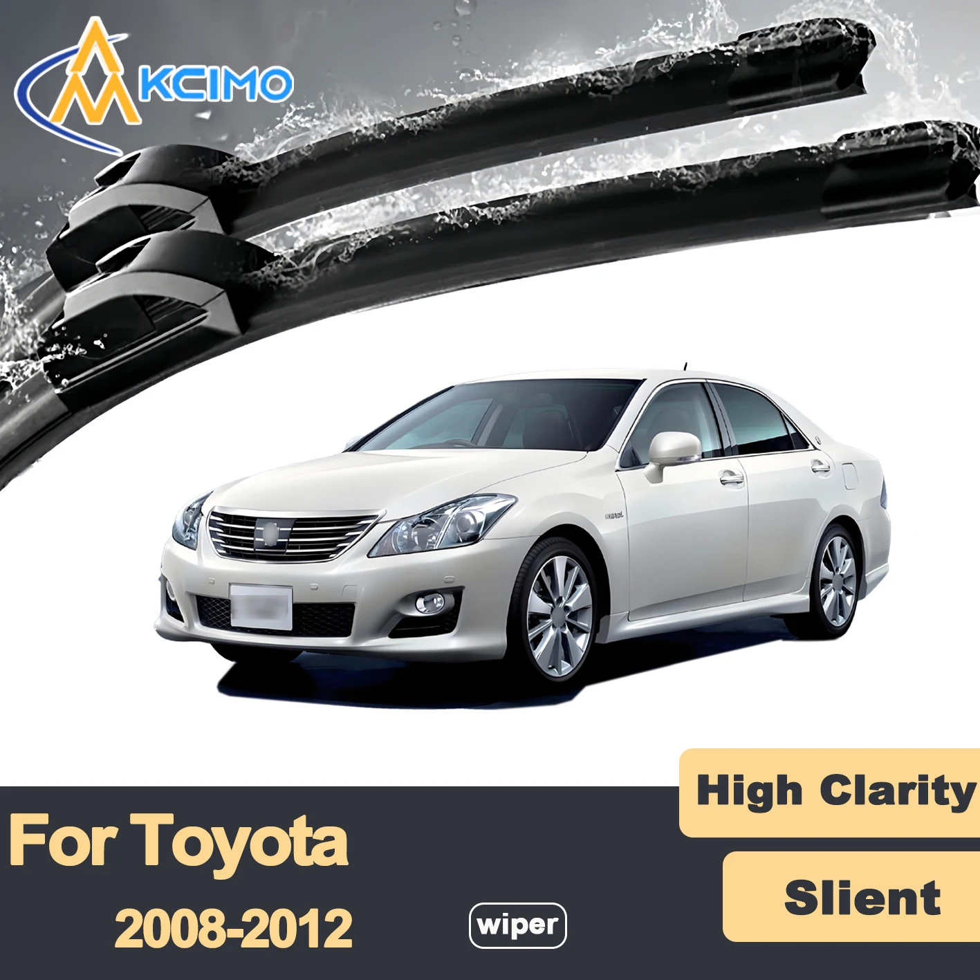 

Premium Rubber Durable Silent Windshield Wiper Blades 2pcs for Toyota Crown S200 2008-2012 Front Wiper Blades Set
