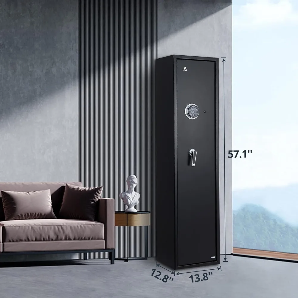 Rifle Gun Safe for Home Rifle and Pistols, Heavy Duty Anti-Theft Long Gun Security Cabinet Safe for Rifles and Shotguns, Gun Sto