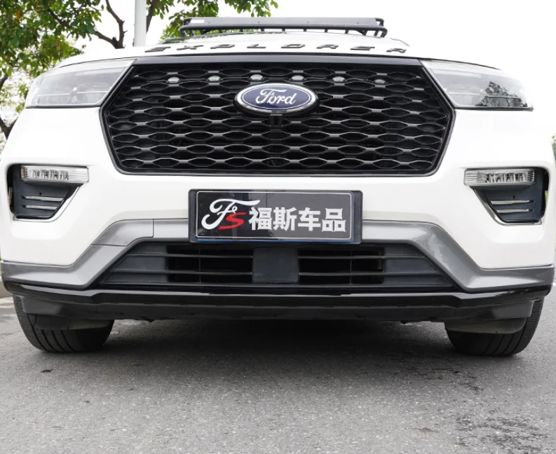 For Ford Explorer 2020 2021 2022 2023 High Quality ABS Bright Black Car Bumper Front Lip Rear Diffuser Spoiler Cover Body Kit