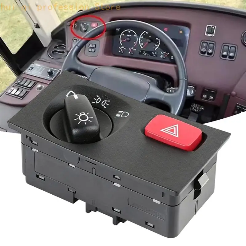 Upgrades Headlight Switches Replacement 2426882 Emergency Light Combo Unit Plugs & Play Headlight Switches for Trucks H8WE