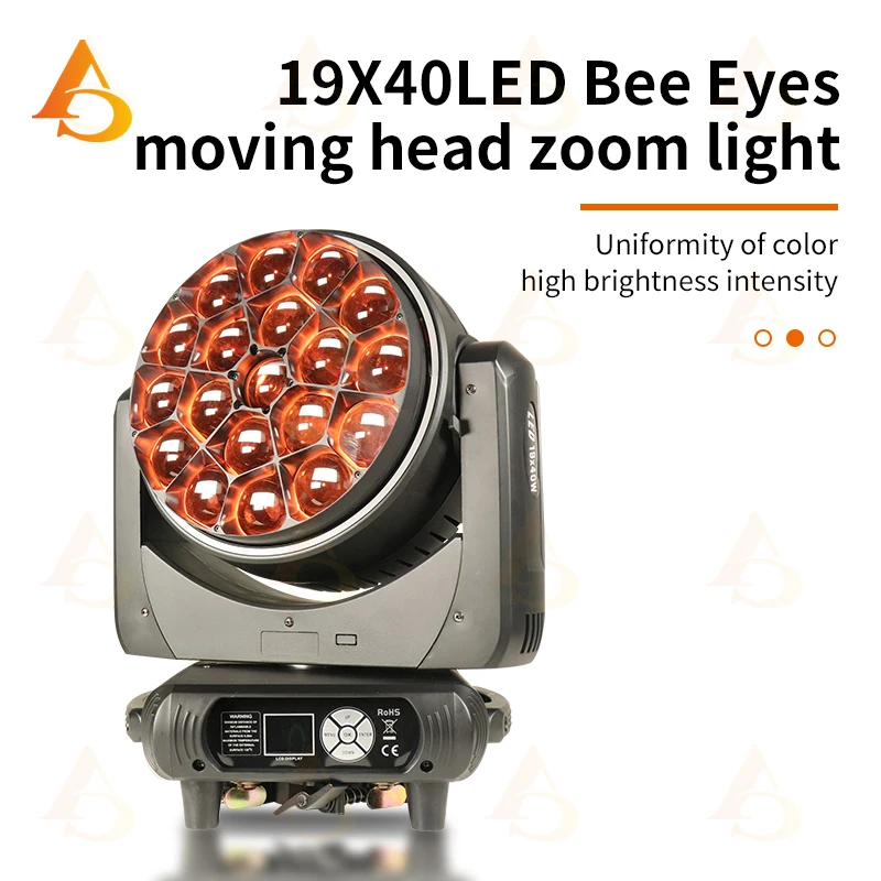 DMX19x40w عيون النحل الكبيرة تتحرك الرأس مع شعاع حلقي + غسل ضوء ساطع عالي الطاقة مع حفل زفاف دي جي ديسكو
