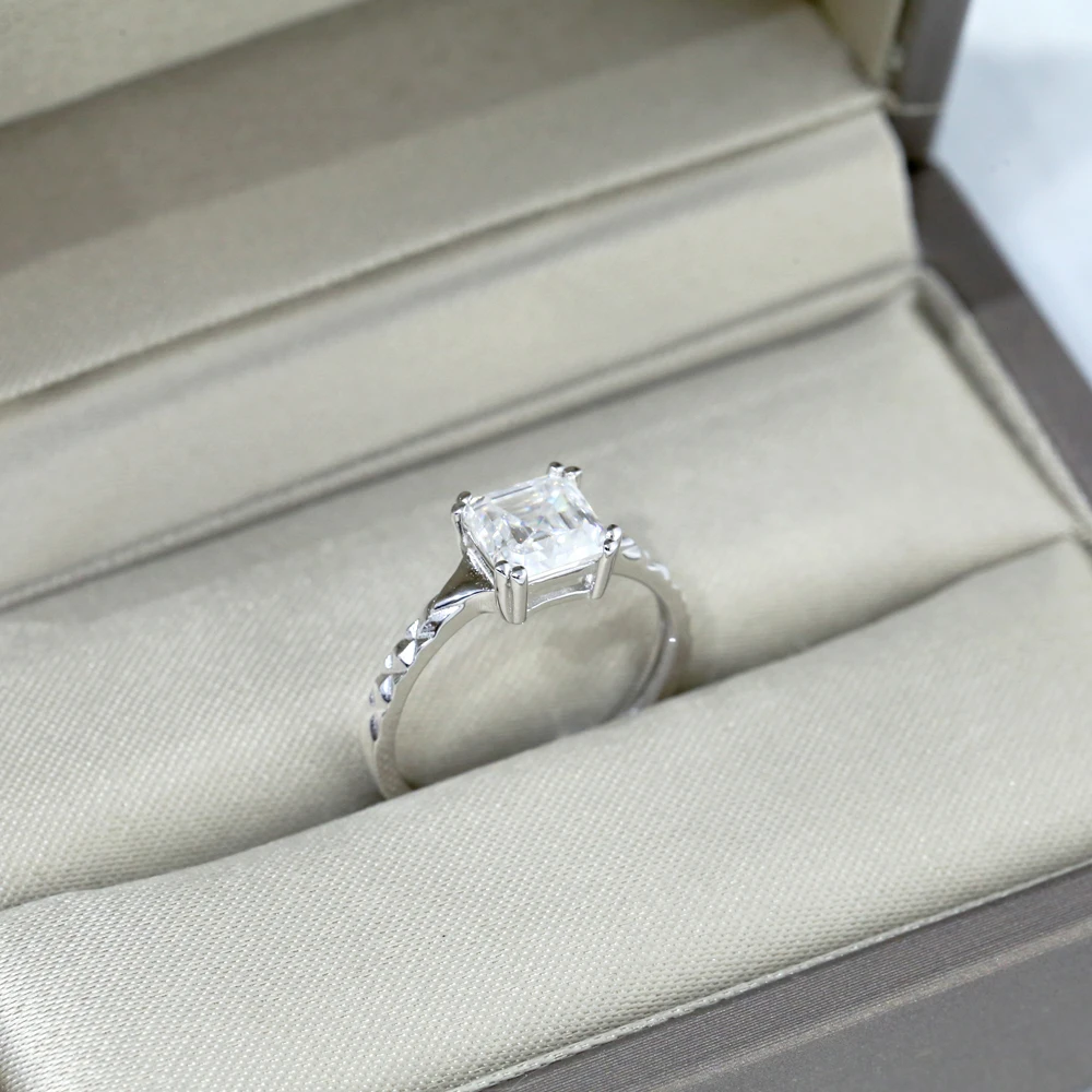 AMGROCK – bague Moissanite 1CT pour femmes, argent Sterling S925, hypoallergénique, Design Simple et classique, cadeau de bijoux pour femmes