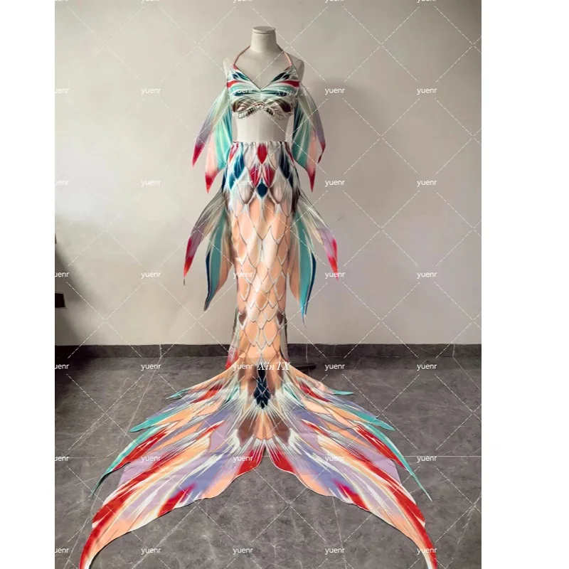 

Adult Mermaid Tail Swimwear Original Design Big Fish Tail for Men Women Swimming Underwater Photography HD Print Tail Skins