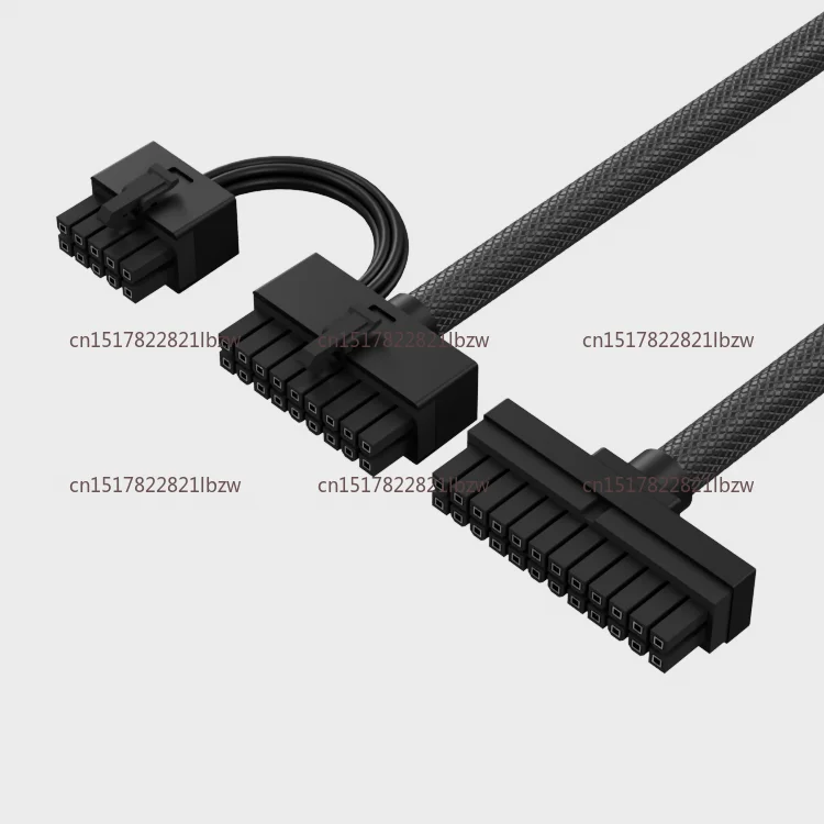 24-Pin ATX Modular Cable - Ultra-Soft Braided, Straight Connector for Full Modular PSUs
