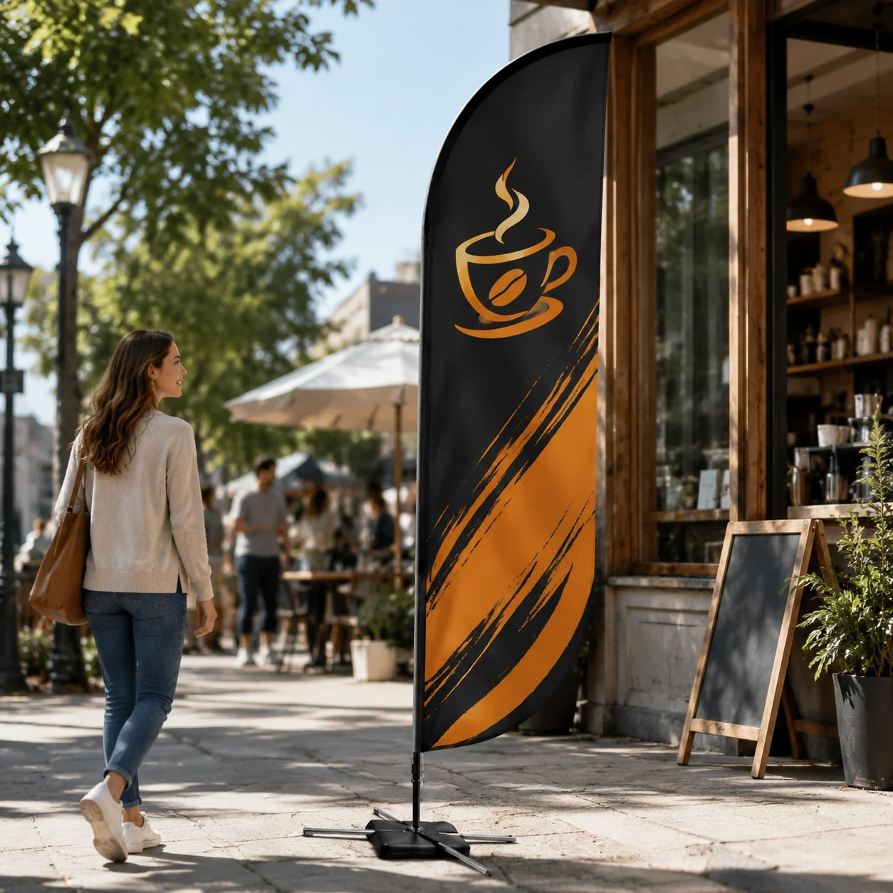 Personalized Custom Blade Flag Double Sided Outdoor Banner Logo Printing Feather Flag Without Pole Business Advertising