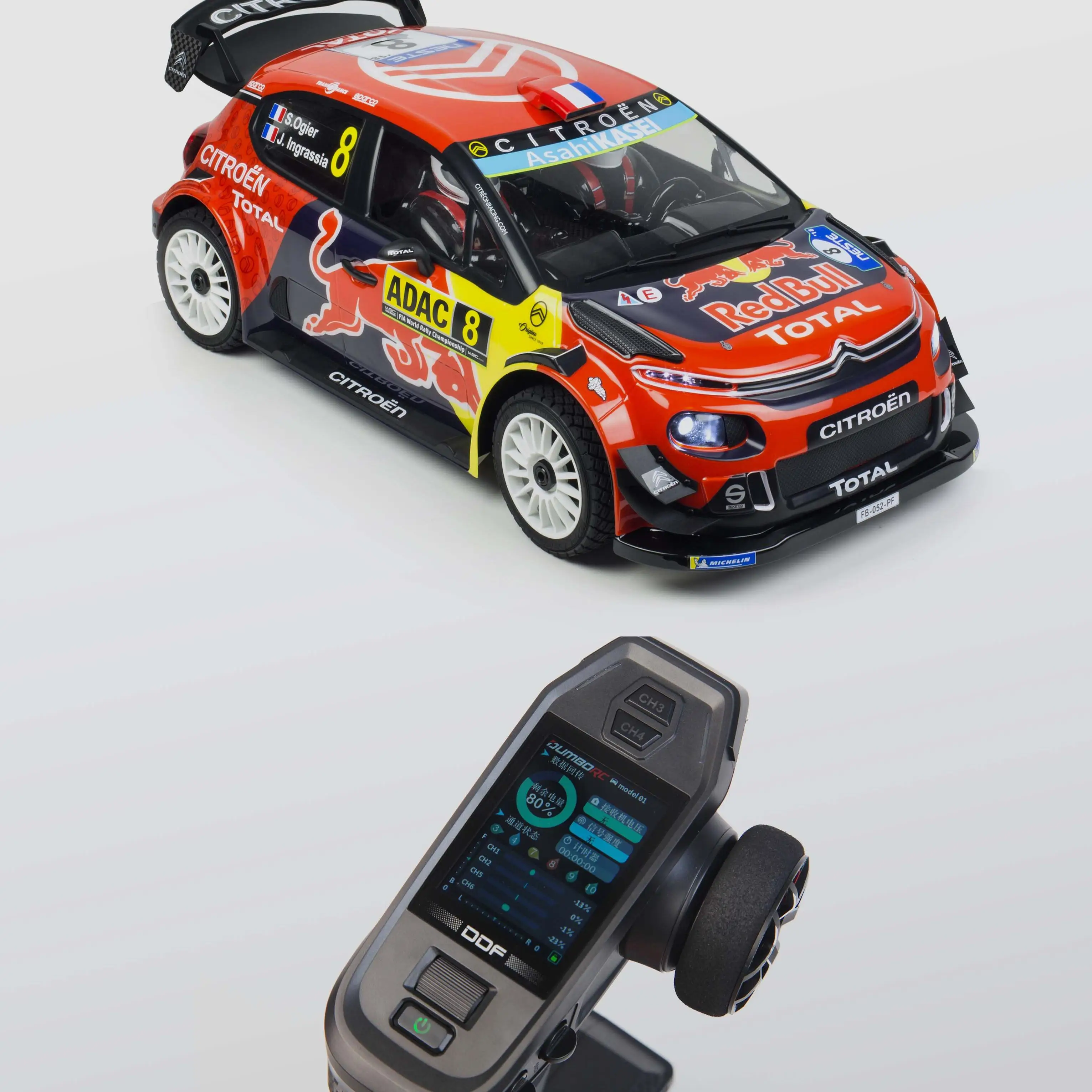 1:7 WRC C3ラリー シトロエン、レッドブルボディ、ラジコンカー、独立