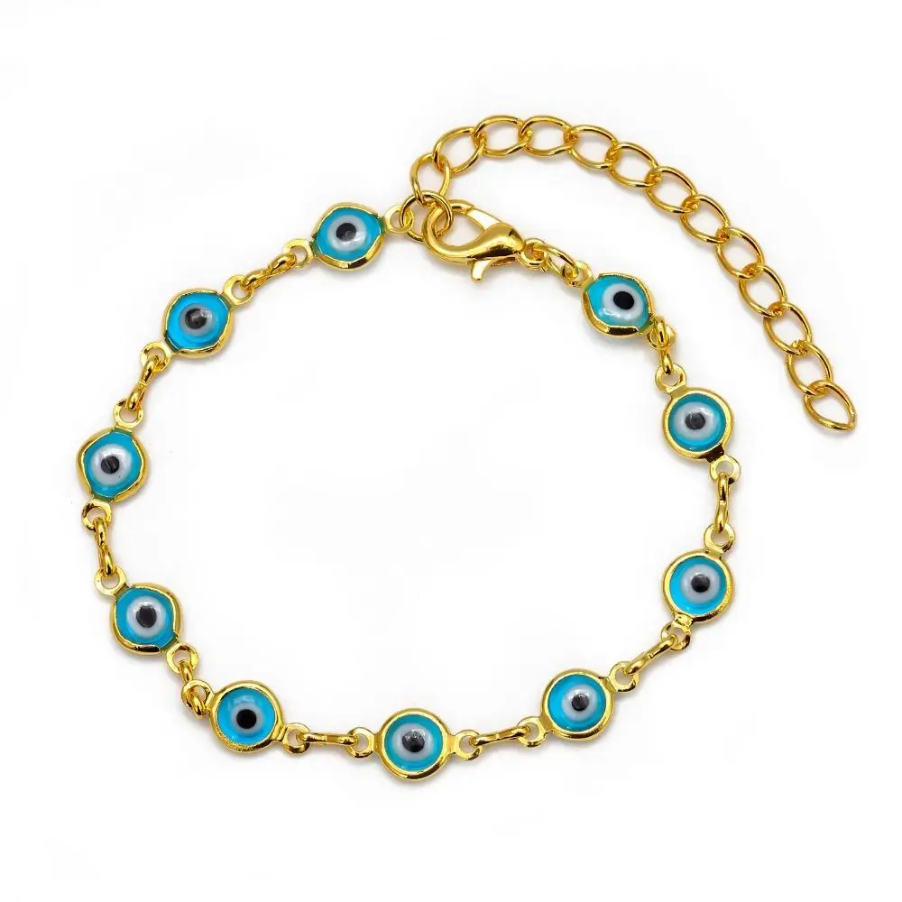 Couple Fashion Unisex Bead Turkish Korean Style Hand Chain Lucky Women Bracelet Metal Demon Eye Bracelet