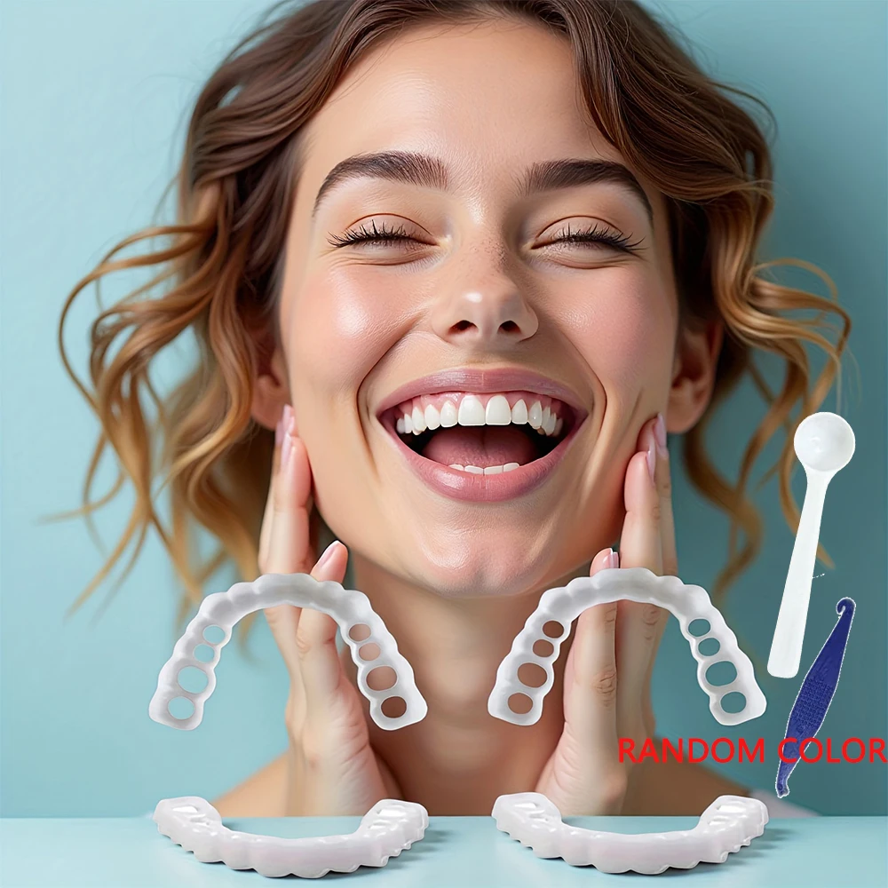

Natural Simulation Teeth Veneers, Temporary Reusable False Teeth, Smooth edge, comfortable H2931