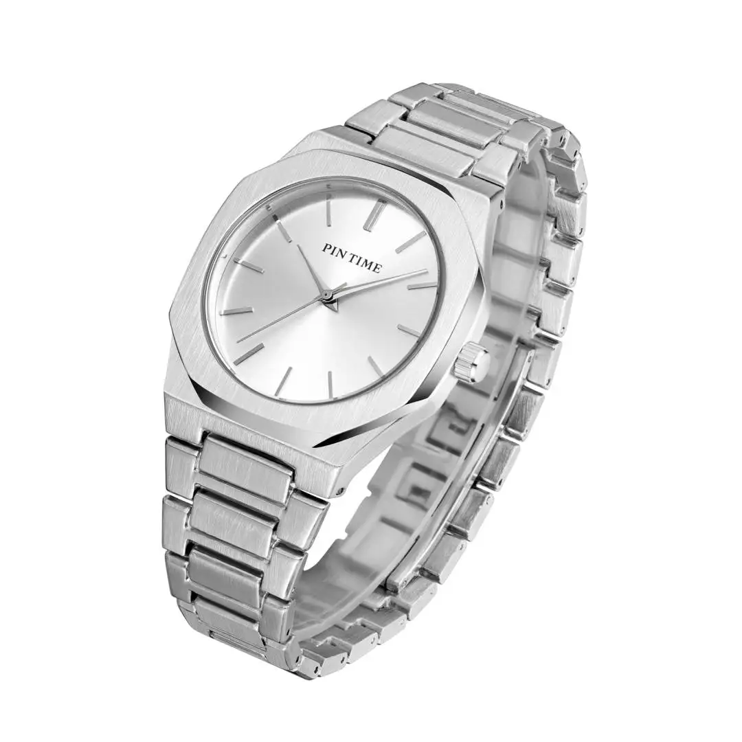 PINTIME Uhr für Männer Wasserdicht 3ATM Mode Quarz Armbanduhr Edelstahl Casual Uhr Einfache Zifferblatt Relogios Masculino Geschenk