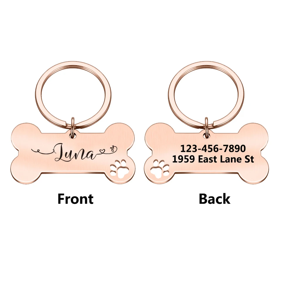 1pc Creative Custom Text The name of the love wavy line Personalized Dog Tags Customized Dog Collar With Name For Dog Tag Name, image 5