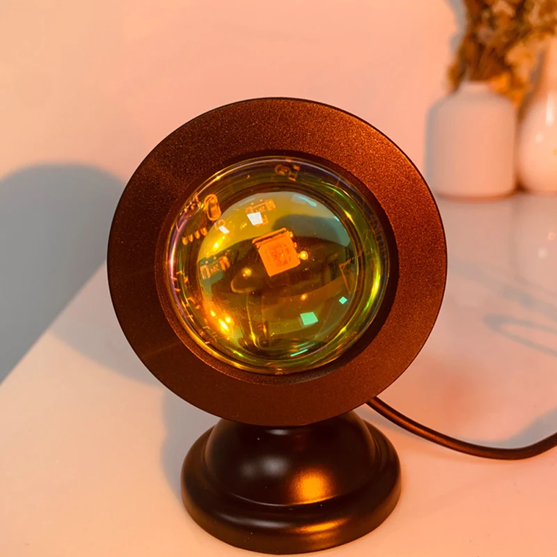 LED Sunset Lamp Projector USB Powered Romantic Mood Light Portable Night Light Bedroom Wall Decor Photography Atmosphere Lamp