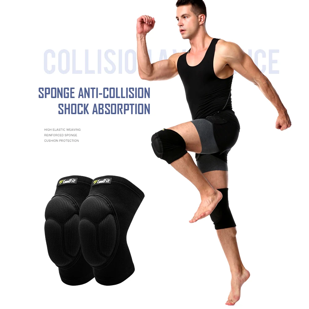 1 Pair Protective Knee Pads Thick Sponge Football Dancing Volleyball Extreme Sports Anti-Slip Collision Avoidance kneepad Brace