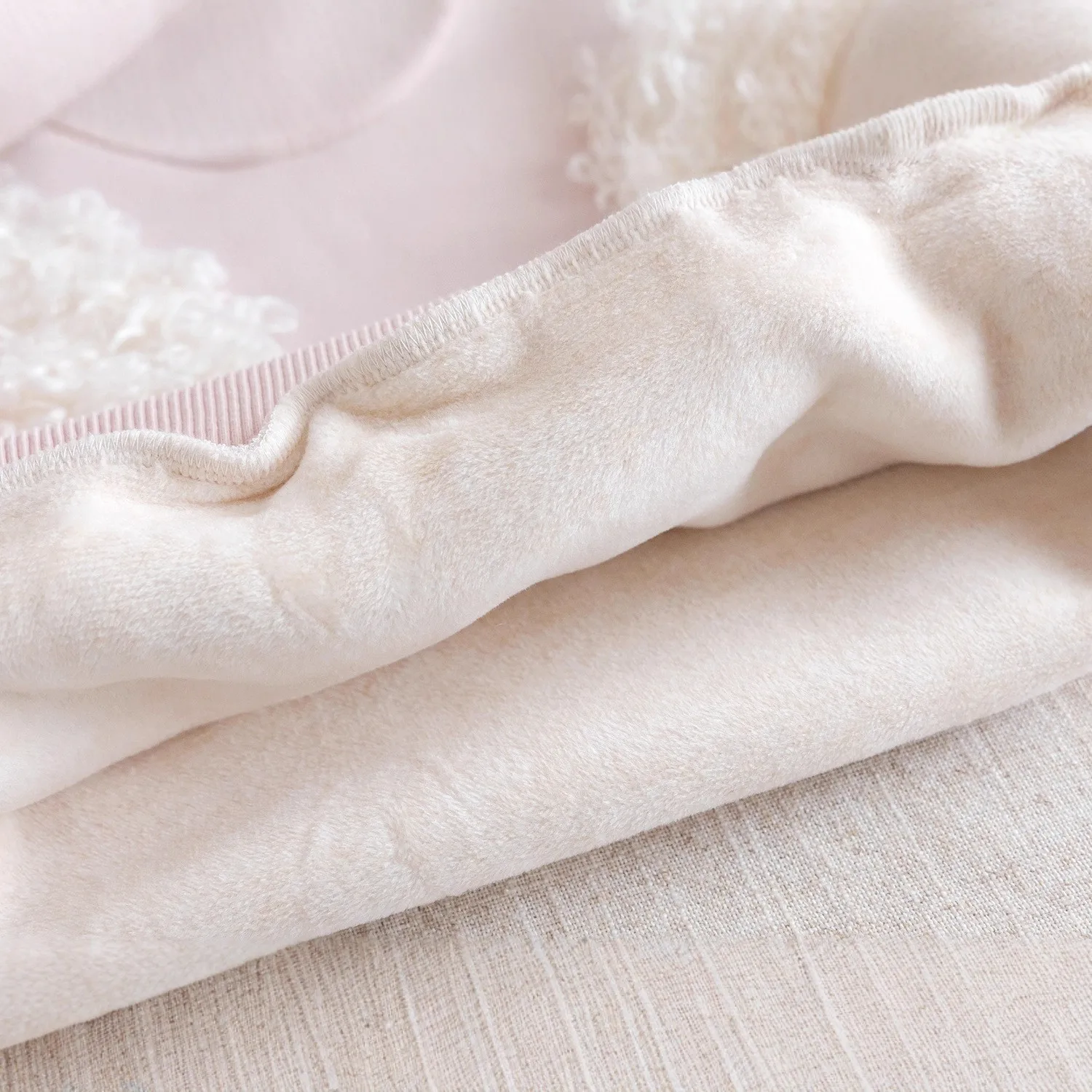 الكورية الشتاء طفل رضيع الفتيات هوديس أرنب القوس ليتل طفل الفتيات البلوز سميكة الدافئة الصوف تقسم الرضع الفتيات البلوفرات #4