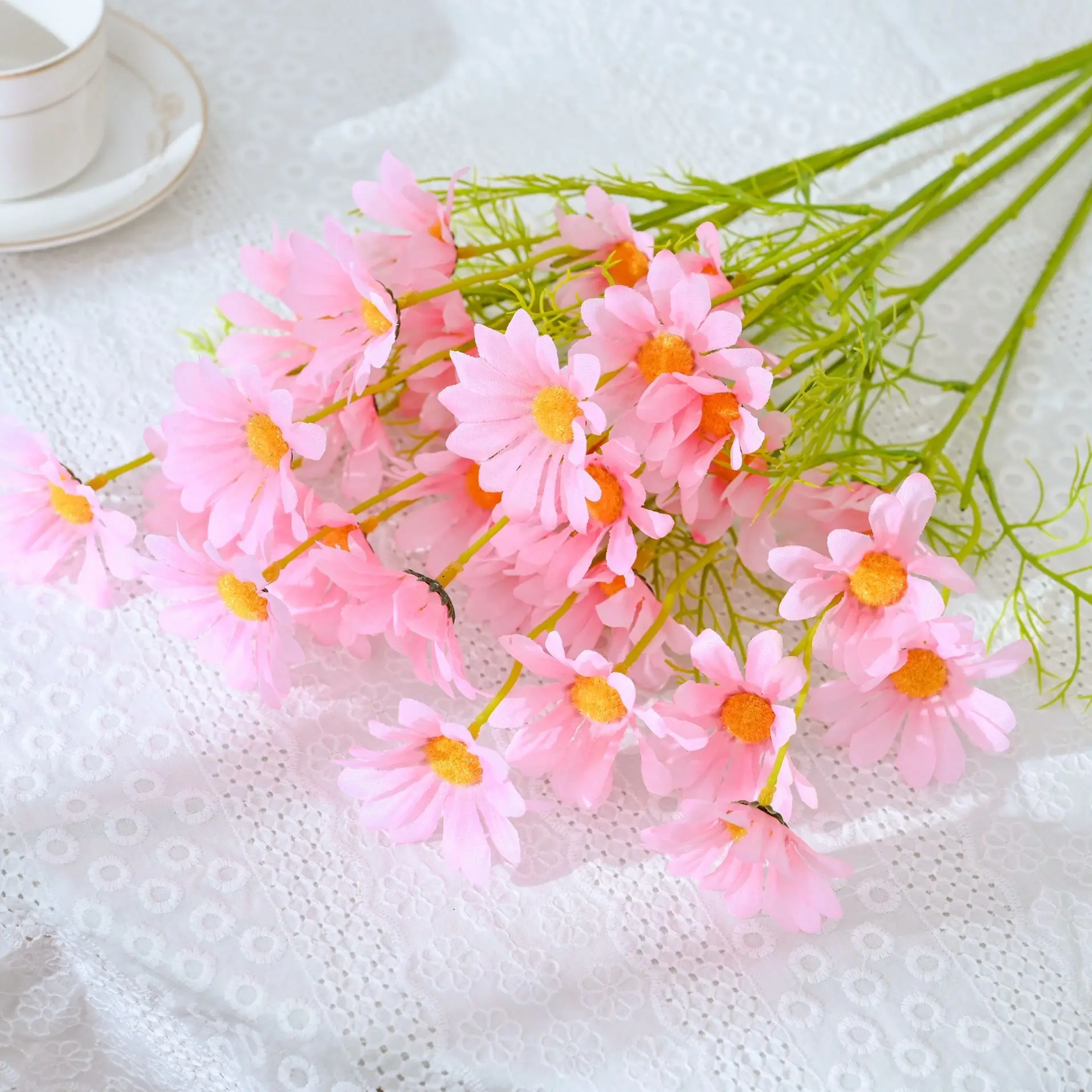 1/2/3 Stück Gänseblümchen-Kunstblumen-Blumenstrauß, 50 cm, künstliche Blumen für Garten, Hochzeit, Dekoration, Zuhause, Raumdekoration, Handwerk, Geschenkzubehör – Detail 16