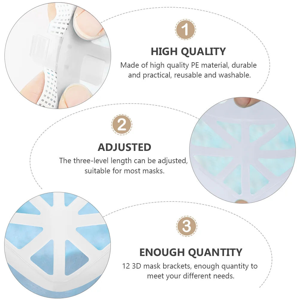 12 Pcs Bracket Face Mask 3D Inner Support Frame Masks Facial Lipstick Protective Stand Pe
