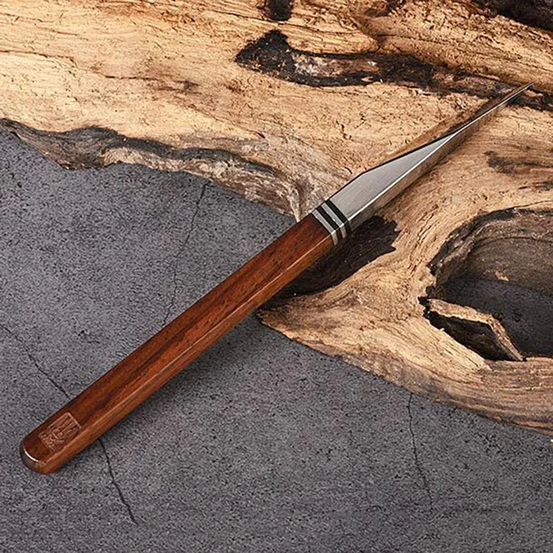 1Pcs Tea Knife Stainless Steel Damascus Pu Erh Tea By Hand Wooden Handle Pry Tea Cone Of Chinese Style Gift