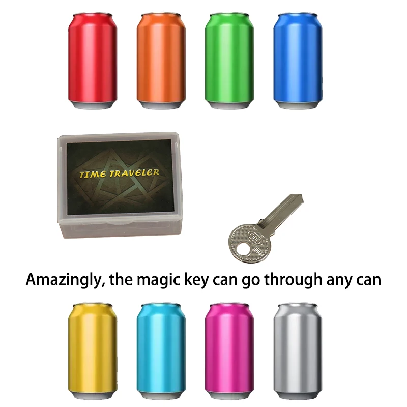 TIME TRAVELER Magic Key Into Coke Can Close up Magic Tricks Street Magic Props Mentalism Illusions Easy to do